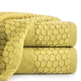 Ręcznik z bordiurą w groszki - 50 x 90 cm - żółty 1