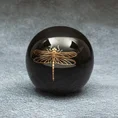 Kula ceramiczna z nadrukiem złotej ważki - ∅ 9 x 9 cm - czarny 1
