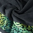 EWA MINGE Ręcznik LAILA w kolorze stalowym, z bordiurą zdobioną nadrukiem z motywem zwierzęcym - 70 x 140 cm - stalowy 5