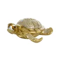 Żółw figurka złoto-srebrna bogato zdobiona, styl orientalny - 15 x 14 x 6 cm - złoty 3