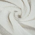 Ręcznik NASTIA z żakardową bordiurą w pasy w stylu eko - 50 x 90 cm - kremowy 5