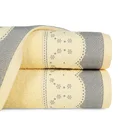 Ręcznik z żakardową bordiurą zdobioną drobnymi kwiatuszkami - 70 x 140 cm - żółty 1