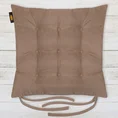 ADORE dwustronna welurowa poduszka siedziskowa na krzesło z dziewięcioma pikowaniami, gramatura 195 g/m2 - 40 x 40 x 6 cm - brązowy 1