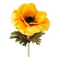ANEMON kwiat sztuczny dekoracyjny z płatkami z jedwabistej tkaniny - 53 cm - żółty 1