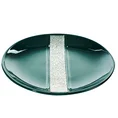 Patera ceramiczna MARINA dekorowany szerokim pasem z drobnymi kryształkami - ∅ 31 x 4 cm - turkusowy 1