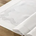 Ekskluzywny obrus OLIWIA z tkaniny z dodatkiem bawełny zdobiony aplikacją z kryształów - 85 x 85 cm - biały 1