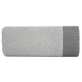 Ręcznik z bawełny zdobiony geometrycznym motywem z żakardową bordiurą - 70 x 140 cm - popielaty 3