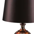 Lampa stołowa KIARA na szklanej podstawie z przecieranego szkła czarno-brązowego z welwetowym abażurem - ∅ 33 x 64 cm - brązowy 2