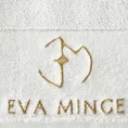 EVA MINGE Ręcznik GAJA z bawełny frotte z welwetową bordiurą i haftem z logo kolekcji - 30 x 50 cm - kremowy 2