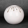 Świecznik ceramiczny LUIS z motywem cieknącej złotej farby - ∅ 15 x 13 cm - biały 1