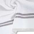 EWA MINGE Ręcznik FILON w kolorze białym, w prążki z ozdobną bordiurą przetykaną srebrną nitką - 30 x 50 cm - biały 5