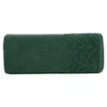 Ręcznik z welwetową bordiurą z wytłaczanym geometrycznym wzorem - 70 x 140 cm - butelkowy zielony 3