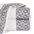 Ręcznik KIARA z żakardową bordiurą przetykaną błyszczącą nicią - 50 x 90 cm - biały 1