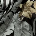 Zasłona LOREN z miękkiego welwetu z nadrukiem  egzotycznych liści i kwiatów - 140 x 250 cm - czarny 6