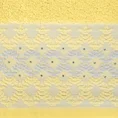 Ręcznik z ozdobną bordiurą z dodatkiem cyrkonii - 50 x 90 cm - żółty 2