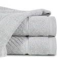 REINA LINE Ręcznik z bawełny zdobiony wzorem w zygzaki z gładką bordiurą - 50 x 90 cm - srebrny 1