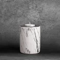 Świecznik ceramiczny SANA  z marmurkowym wzorem - ∅ 8 x 10 cm - biały 1