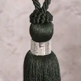 Dekoracyjny sznur do upięć z chwostem i ozdobnym elementem - 58 cm - butelkowy zielony 3