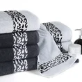 DIVA LINE Ręcznik LETA w kolorze stalowym, z żakardową bordiurą z motywem zwierzęcym i błyszczącą nicią - 70 x 140 cm - stalowy 4