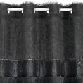 Zasłona z welwetu zdobiona pasem tkaniny z moherową nicią oraz połyskliwych czarnych cekinów - 140 x 250 cm - czarny 5