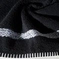 Ręcznik VIERA z bawełny z melanżowym paskiem obszyty ręcznym ściegiem - 70 x 140 cm - czarny 5