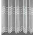 Firany na okno balkonowe zdobione haftem w formie poziomych fal - 400 x 150 cm - biały 3