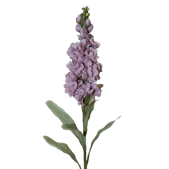 LEWKONIA kwiat sztuczny dekoracyjny - dł. 82 cm dł. z kwiatami 25 cm - wrzosowy