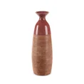Dwukolorowy wazon ELDA z glinki ceramicznej - 18 x 17 x 51 cm - czerwony 2