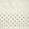 Ręcznik z geometryczną bordiurą z połyskiem - 70 x 140 cm - kremowy 2