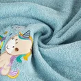 Ręcznik BABY z naszywaną aplikacją z jednorożcem - 70 x 140 cm - niebieski 5