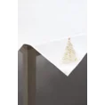 Obrus świąteczny CAROL z nadrukiem złotej choinki - 85 x 85 cm - biały 1