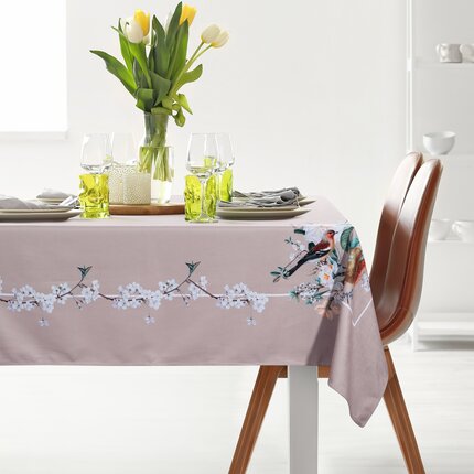 Obrus SUMMER 5 z nadrukowanym motywem roślinno-zwierzęcym 140 x 180 cm beżowy,zielony