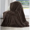 Narzuta LETTIE z miękkiego i przyjemnego w dotyku ekologicznego futerka z długim włosem - 170 x 210 cm - brązowy 3