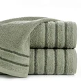 Ręcznik klasyczny JASPER z bordiurą podkreśloną delikatnymi oliwkowymi paskami - 30 x 50 cm - oliwkowy 1