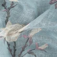 Dekoracja okienna LUNA z etaminy w stylu eko z motywem magnolii, półprzeźroczysta - 140 x 250 cm - szary 9