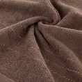 Ręcznik GALA bawełniany z  bordiurą w paski podkreślone błyszczącą nicią - 50 x 90 cm - ciemnobrązowy 5