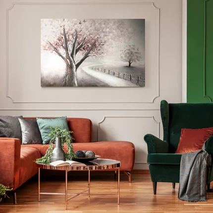 Obraz TREE 6 ręcznie malowany na płótnie kolaż ze złotym drzewem Obraz TREE 6 ręcznie malowany na płótnie kolaż ze złotym drzewem - 120 x 80 cm