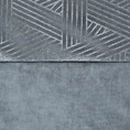 Zasłona GABRIELL z welwetu dekorowana pasem z błyszczącym geometrycznym nadrukiem - 140 x 250 cm - szary 7