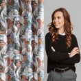 Zasłona gotowa MARILA z tkaniny typu oxford zdobiona nadrukiem malowanych pędzlem liści - 140 x 270 cm - stalowy 5