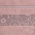 Ręcznik SYLWIA z żakardową kwiatową bordiurą - 50 x 90 cm - pudrowy 2