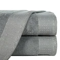 Ręcznik z bordiurą podkreśloną groszkami z błyszczącą lureksową nicią - 30 x 50 cm - stalowy 1