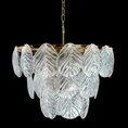 Lampa  DAGI ze szklanymi zawieszkami  w formie liści z przezroczystego szkła - ∅ 57 x 56 cm - złoty 9