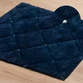 Miękki bawełniany dywanik CHIC zdobiony geometrycznym wzorem z kryształkami - 60 x 90 cm - granatowy 1