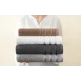 Ręcznik bawełniany z żakardową bordiurą i frędzlami - 70 x 140 cm - srebrny 6