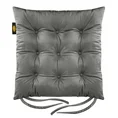 Dwustronna welwetowa poduszka siedziskowa na krzesło z dziewięcioma pikowaniami, gramatura 300 g/m2 - 40 x 40 x 6 cm - grafitowy 2