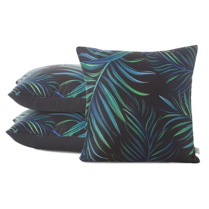 DESIGN 91 Poszewka PALMS z mikrofibry z nadrukiem palmowych liści DESIGN 91 Poszewka PALMS z mikrofibry z nadrukiem palmowych liści - 40 x 40 cm