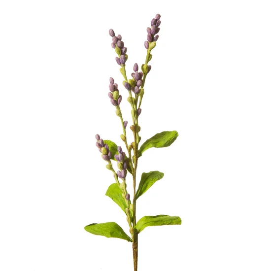 LAWENDA gałązka, kwiat sztuczny dekoracyjny - dł. 57 cm dł. z kwiatami 35 cm - fioletowy
