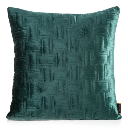 Poszewka z welwetu pikowana w geometryczny wzór metodą tradycyjnego szycia Poszewka z welwetu pikowana w geometryczny wzór metodą tradycyjnego szycia - 45 x 45 cm