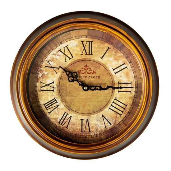 Dekoracyjny zegar ścienny w stylu retro - 36 x 5 x 36 cm - brązowy