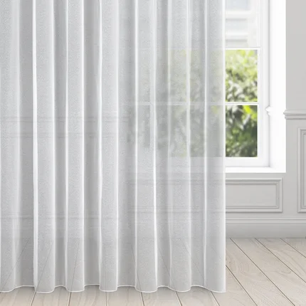 Firana biała z gładkiej tkaniny o strukturze drobnej siateczki 350x250 cm przelotka TAMINA Firana biała z gładkiej tkaniny o strukturze drobnej siateczki 350x250 cm przelotka TAMINA - 350 x 250 cm